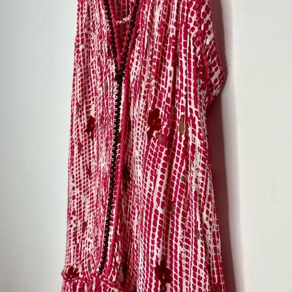 Sz M Poupette St Barth Pink Bety Mini Ruffle Dress Floral Poupette St. Barth - Picture 6 of 8